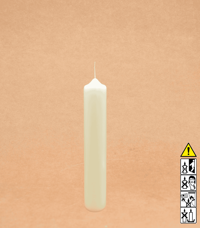 Kerzenrohling Altarkerze Spitzkopfkerze 300 x 50 mm ceresin / elfenbein