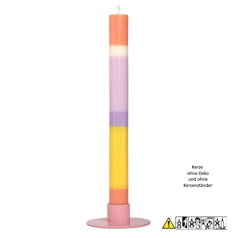 Bunte Stabkerze "Kaffeezeit" 22 x 230 mm (ohne Deko)