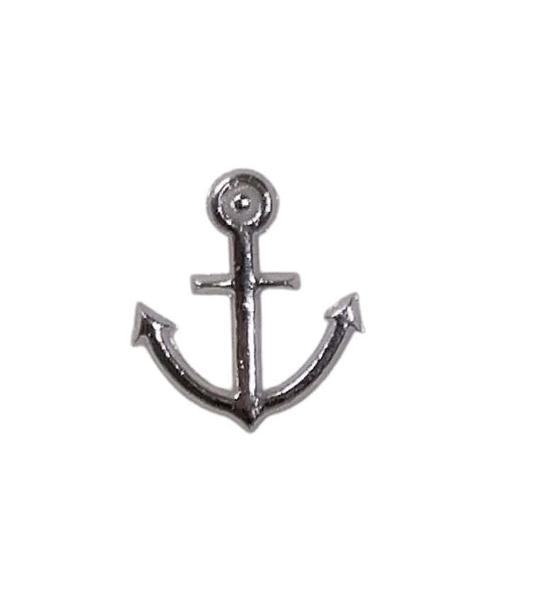 Verzierwachs Anker in silber 25x23mm (1 Stück)
