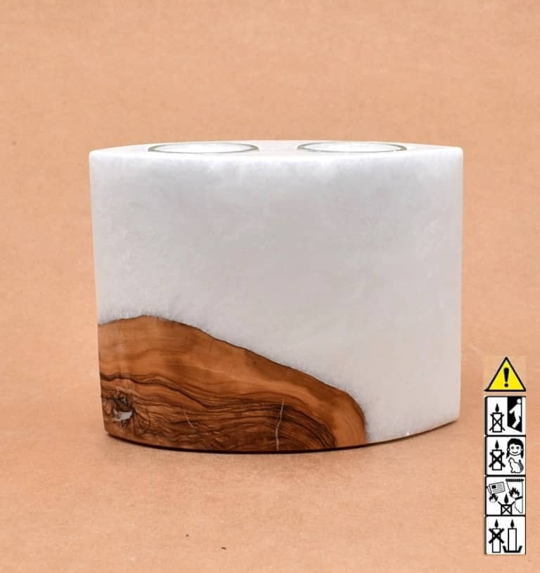 Hochzeitskerze, Kerze mit Holzeinsatz, Teelicht rund, Stearin, im Kerzen online Shop für Hochzeiten bestellen, günstig kaufen.