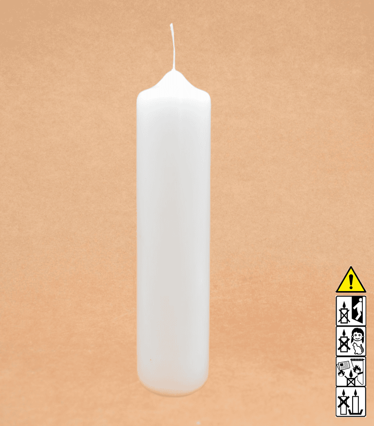 Kerzenrohling Spitzkopfkerze 300 x 60 mm getaucht weiß