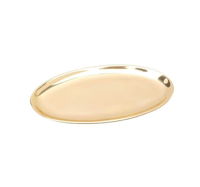 Kerzenteller/ Kerzenständer oval goldoptik poliert, 12 x 6 cm, in unerem online Shop kaufen