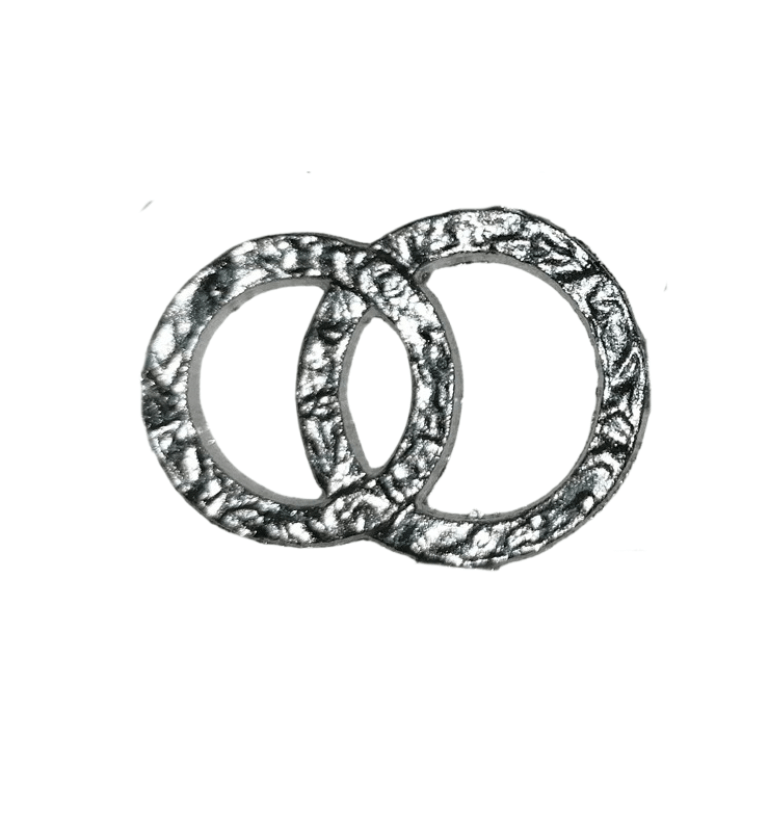 3D Eheringe in Silber 33 x 20mm (1 Stück)