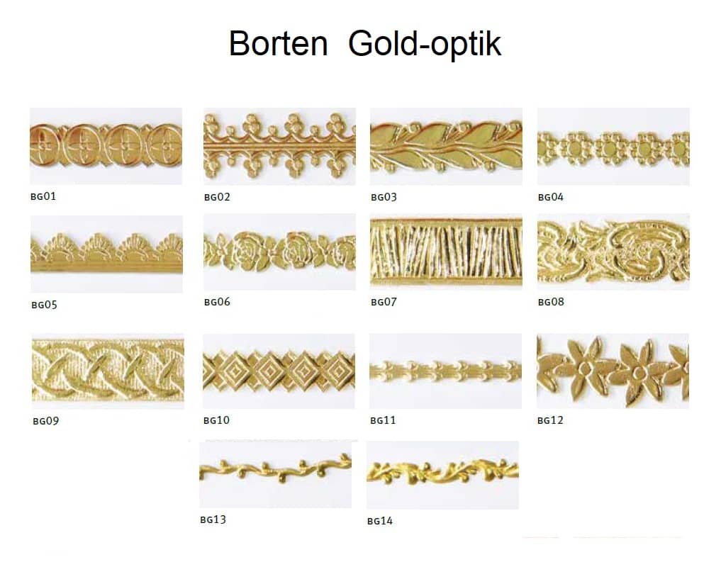 Verzierwachs Borte BG-01 gold (L = ca. 250mm)