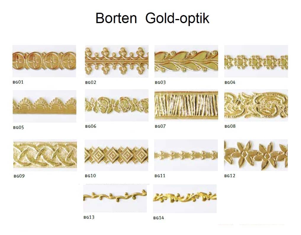Verzierwachs Borte BG-01 gold (L = ca. 250mm) Verzierwachs Borte BG-01 gold (L = ca. 250mm)
