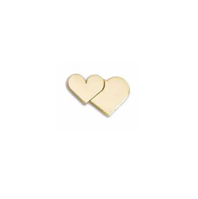 Verzierornamente Doppelherz groß 30 x 15 mm in Gold Verzierornamente Doppelherz groß 30 x 15 mm in Gold