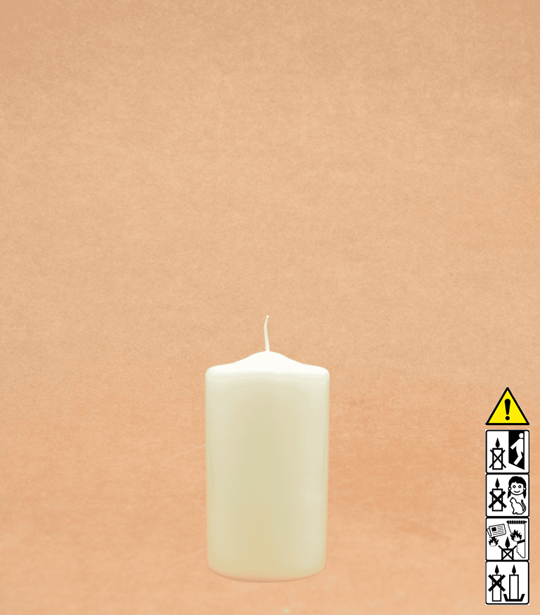 Kerzenrohling Spitzkopfkerze 150 x 80 mm getaucht elfenbein