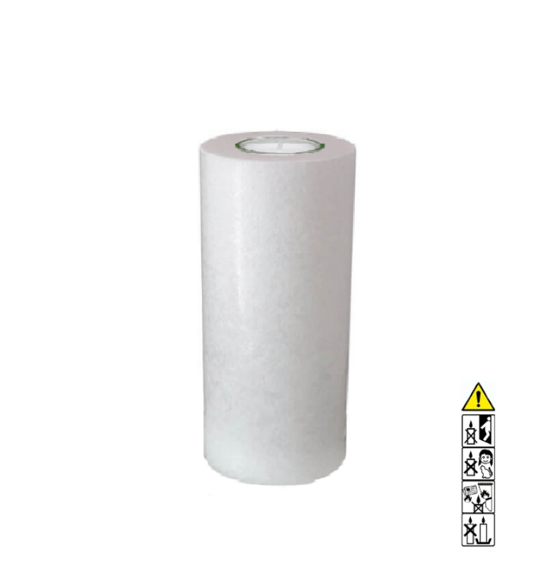 Kerzenrohling Rund Stearin weiß-kristall 100 x 250 mm mit Docht