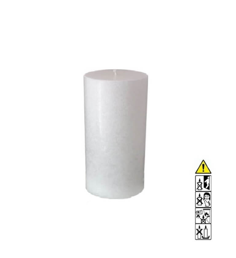 Kerzenrohling Rund Stearin weiß-kristall 100 x 200 mm mit Docht