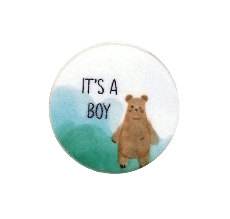 Verzierwachsbild Bär "It's a Boy"  D = ca. 57 mm (1 Stück)