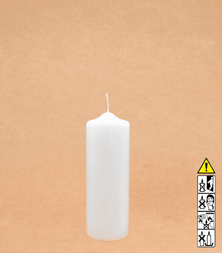 Kerzenrohling Spitzkopfkerze 200 x 70 mm getaucht weiß