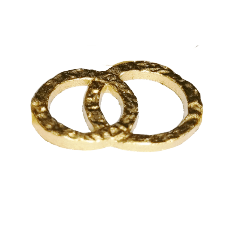 3D Eheringe in Gold 33 x 20mm (1 Stück)