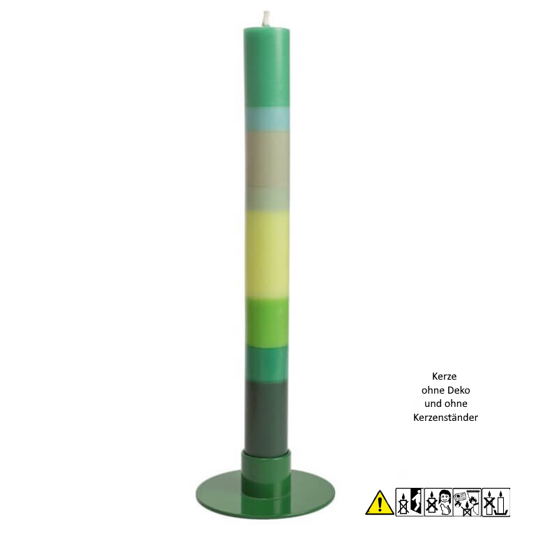 Bunte Stabkerze "Durchatmen" 22 x 230 mm (ohne Deko)