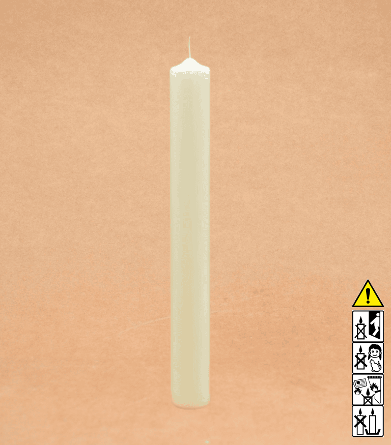 Kerzenrohling Altarkerze Spitzkopfkerze 400 x 45 mm ceresin / elfenbein