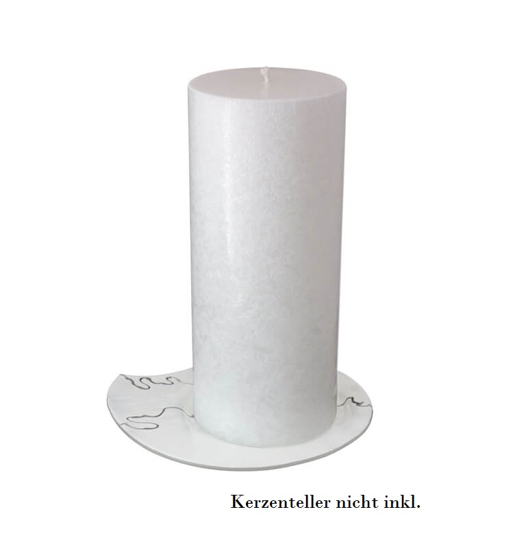 Kerzenrohling Stumpenkerze Stearin weiß-kristall 300 x 120 mm (ohne Kerzenteller)
