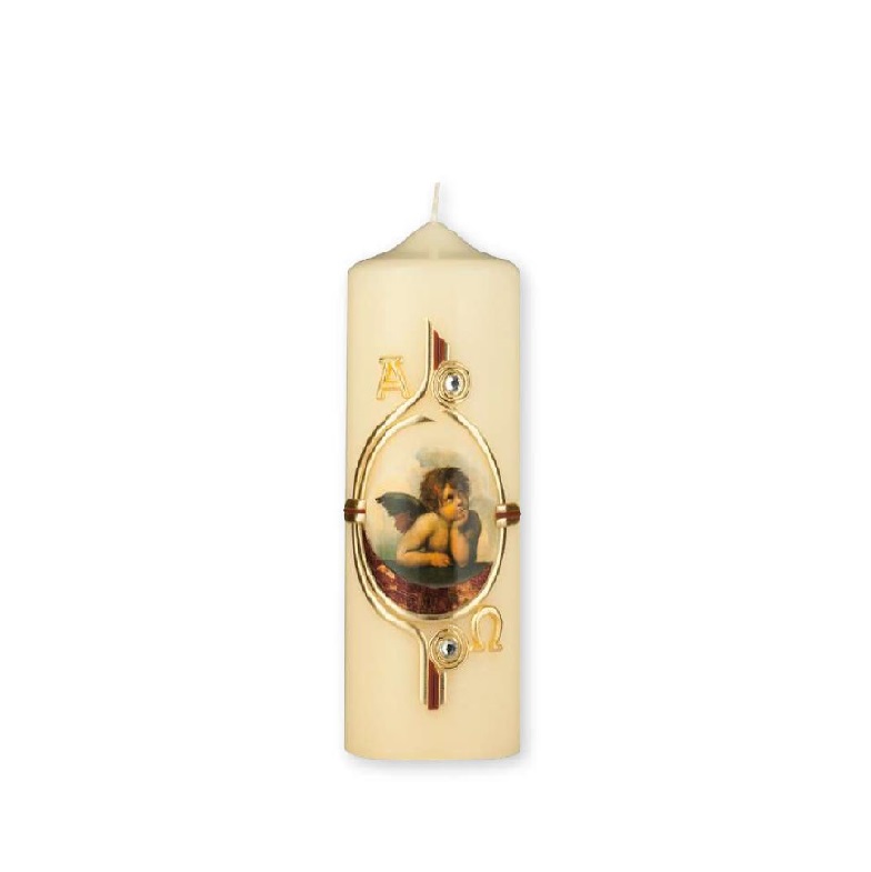 Eine hochwertige Kerze für die Trauer und zum Gedenken Engel Rundkerze 200 x 60 mm