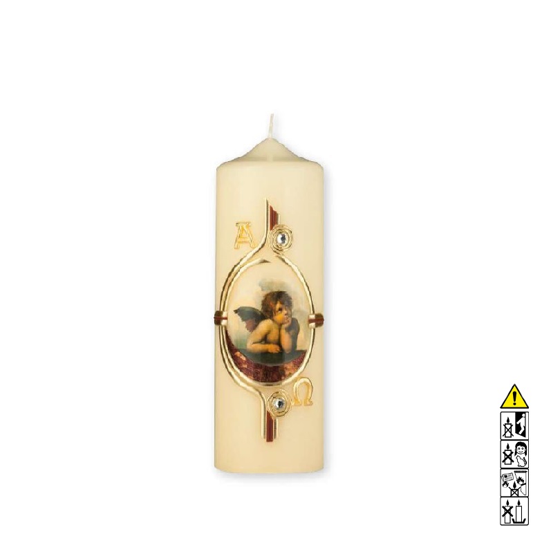 Gedenkkerze / Trauerkerze Engel Rundkerze 200 x 60 mm Eine hochwertige Kerze für die Trauer und zum Gedenken Engel Rundkerze 200 x 60 mm