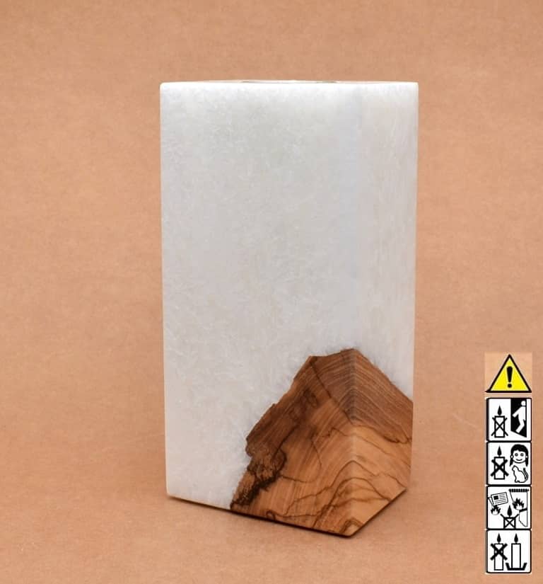 Kerze mit Holz Unikat Quader 70 x 100 x 200 mm mit Teelicht Nr.: 5 Kerze mit Holz Unikat Quader 70 x 100 x 200 mm mit Teelicht Nr.: 5