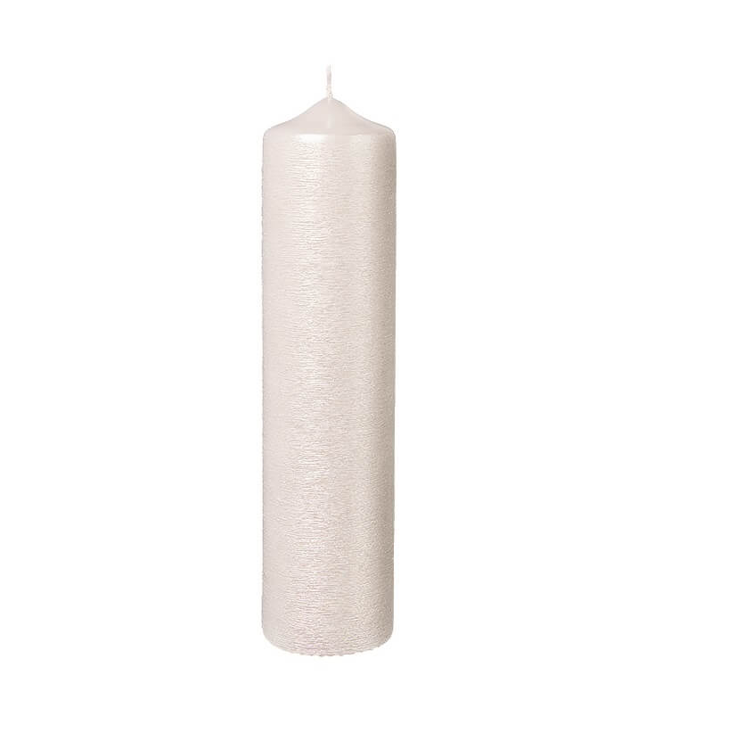 Mit hochwertigen Kerzenrohling Spitzkopf 240 x 80 mm Perlmutt weiß bastelt macht Freude.