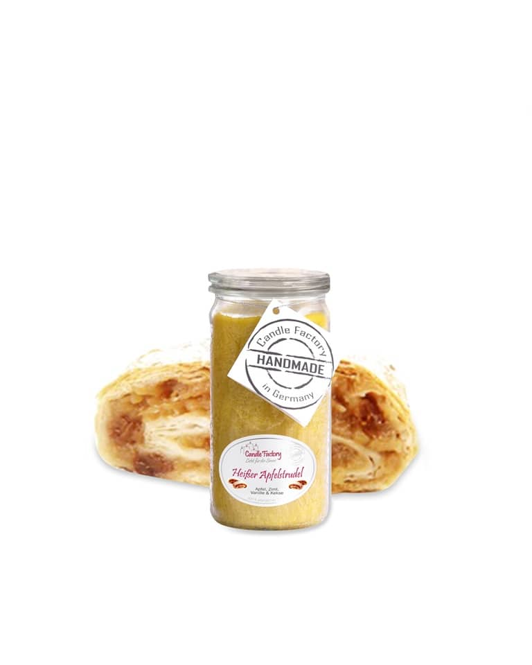Candle Factory Duftkerze im Weck Glas aus Stearinwachs mit dem Duft Heißer Apfelstrudel Mini Jumbo von Candle Factory