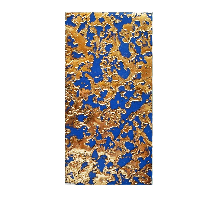 Verzierwachsplatten "2.9-943-54 geprägt" Gold auf Mittelblau