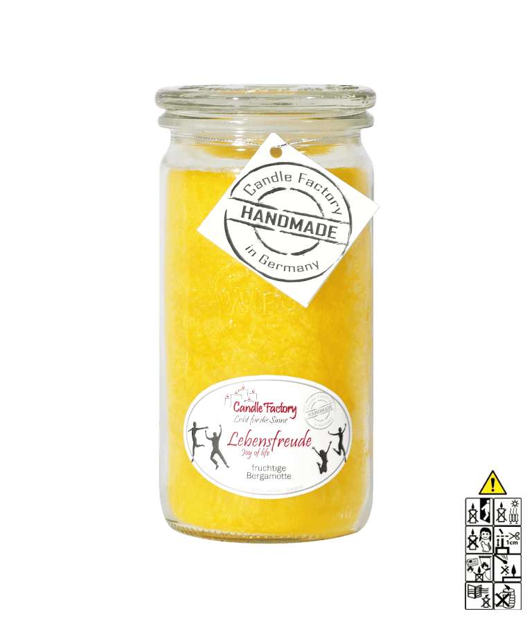 Lebensfreude - Mini Jumbo hochwertige Duftkerze im Glas