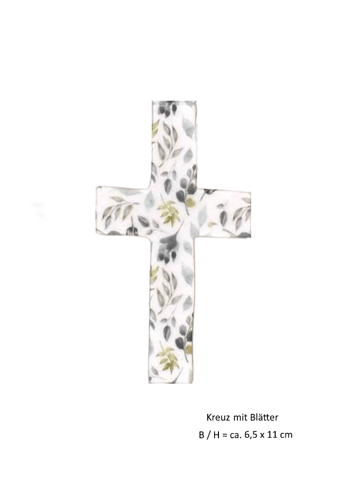 Verzierwachs Kreuz 110 x 65 mm mit Laub (1 Stück)