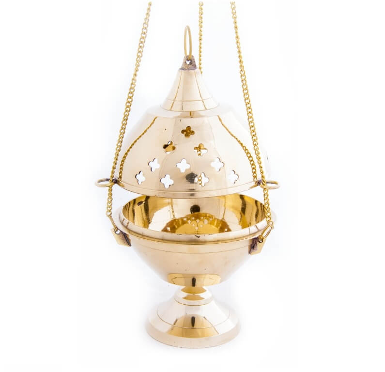 Räuchern mit Avallé - Schwenkräuchergefäß Messing poliert 15 cm hoch Räucherwerk im Onlineshop kaufen