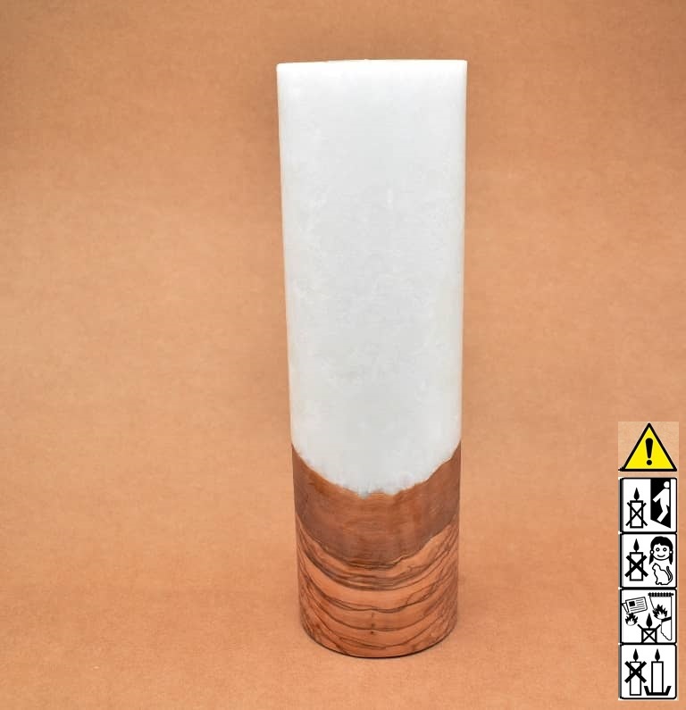 Kerze mit Holz Unikat Rund 90 x 300 mm mit Teelicht Nr.: 9 Kerze mit Holz Unikat Rund 90 x 300 mm mit Teelicht Nr.: 9