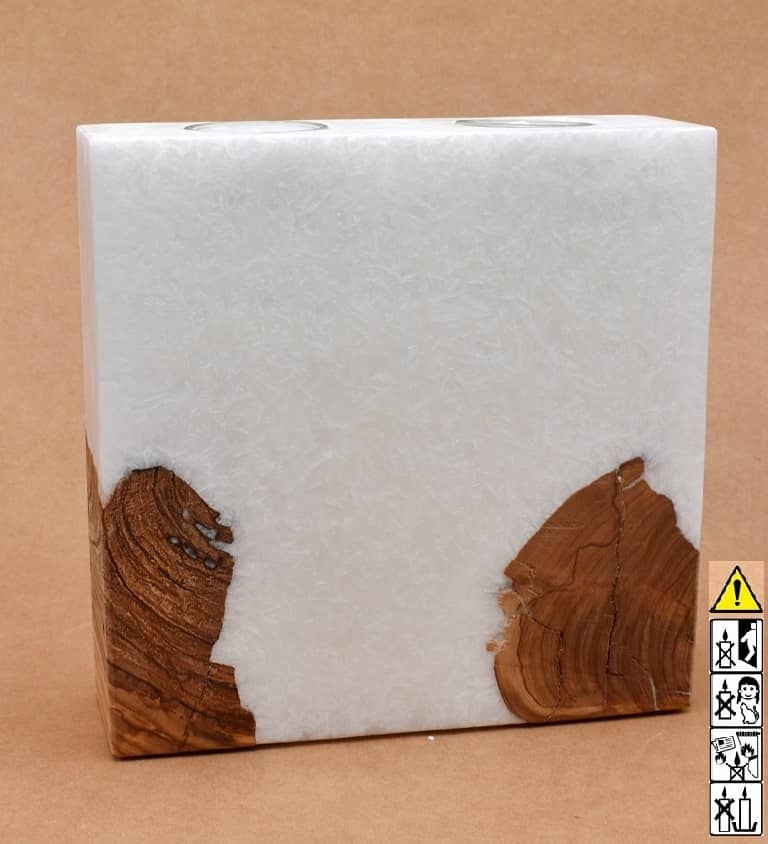 Kerze mit Holzelement für Hochzeitskerze ausgesucht. günstig in unserem Onlineshop kaufen. Personalisierte Geschenke online kaufen