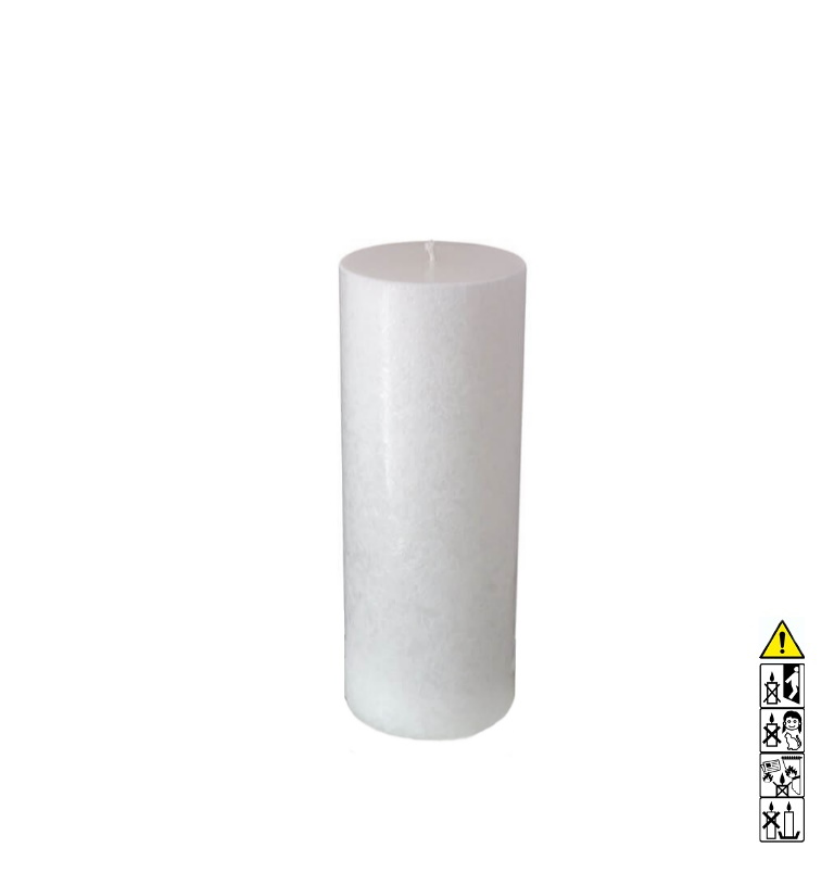 Kerzenrohling Rund Stearin weiß-kristall 80 x 200 mm mit Docht