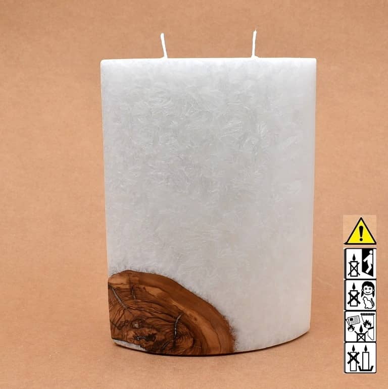Kerze mit Holzelement, Individuelle, persönliche Hochzeitskerze  Holzkerze, Rund Stearinoptik, Hochzeitskerze mit Teelicht im Kerzen online Shop für Hochzeiten bestellen, günstig kaufen.
