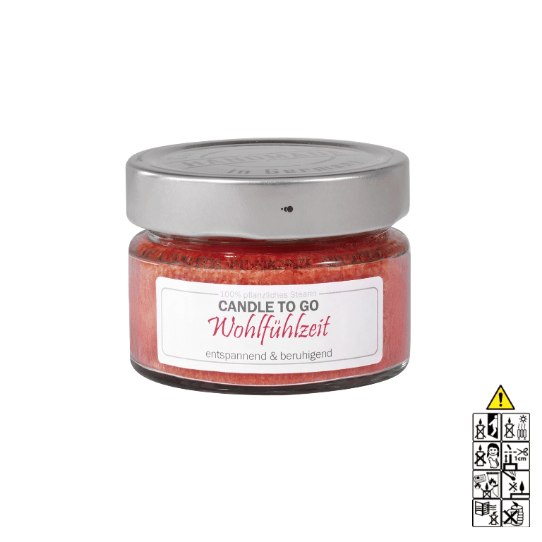 Wohlfühlzeit - Candle to Go Reisekerze. Duftkerze im Glas von Candle Factory