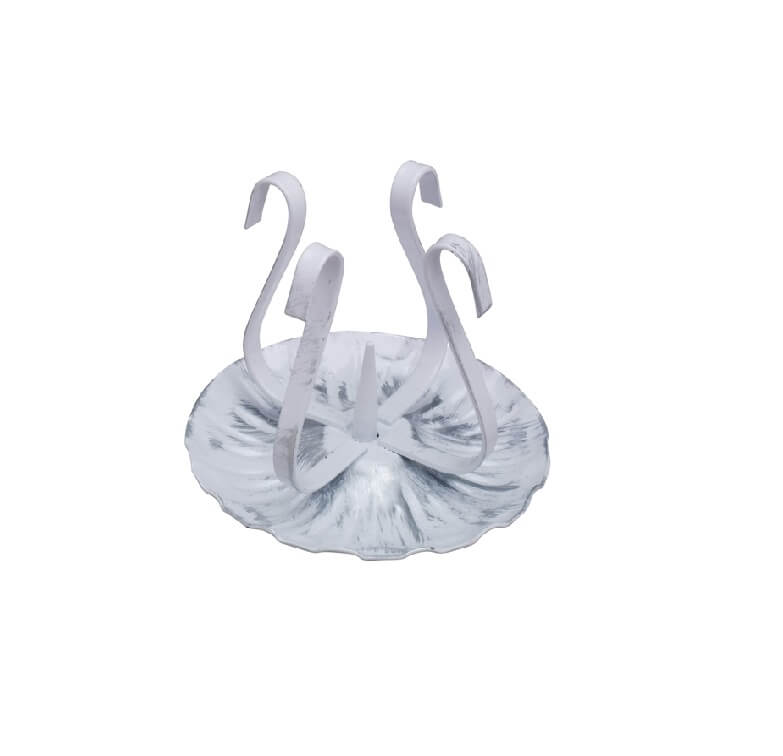 Kerzenständer / Kerzenhalter weiss / silber Hochwertiger Kerzenständer / Kerzenhalter Höhe = 8 cm weiss / silberoptik im Onlineshop