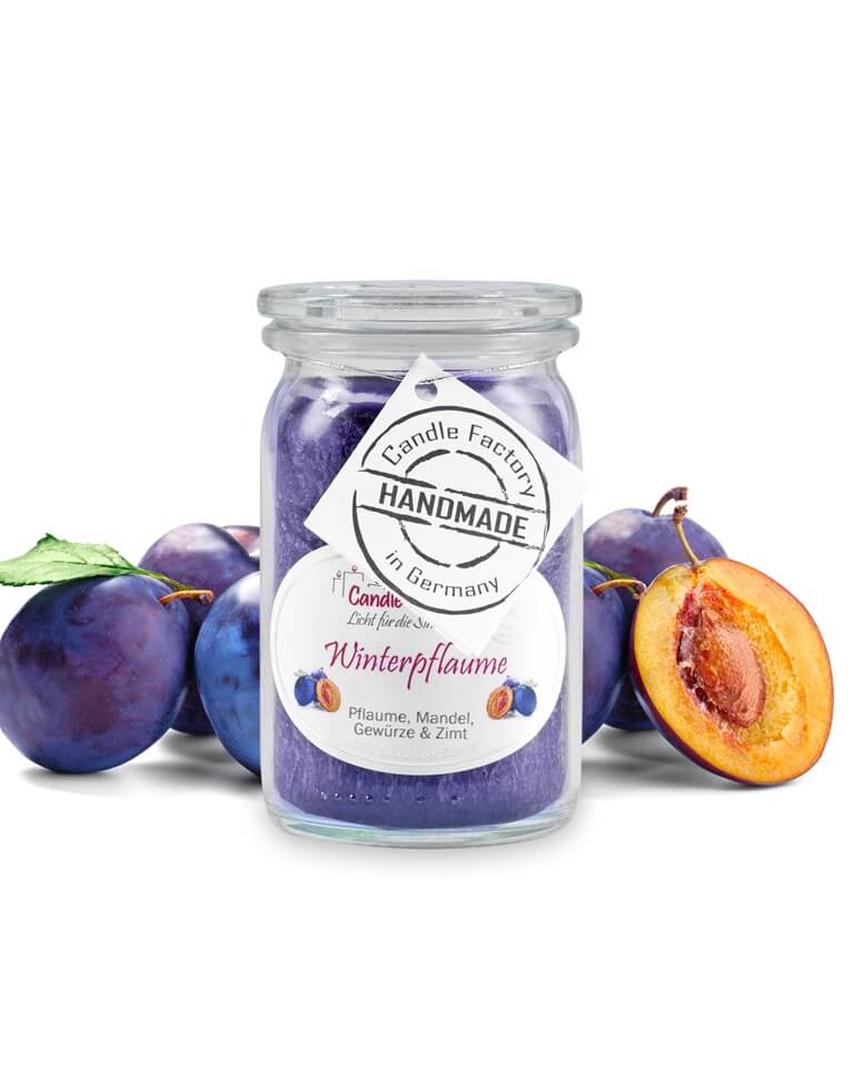 Hochwertige Duftkerze von Candle Factory Winterpflaume Baby Mini Jumbo Duftkerze im Glas in der Farbe lila g?nstig in Kerzen Online Shop kaufen. Duftkerzen im Glas. Geschenkidee Winterpflaume Baby Mini Jumbo Duftkerze im Glas in der Farbe lila.