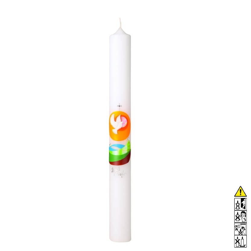 Taufkerze Taube im Licht 400 x 40 mm Taufkerze kaufen mit Motiv Taube im Licht 400 x 40 mm
