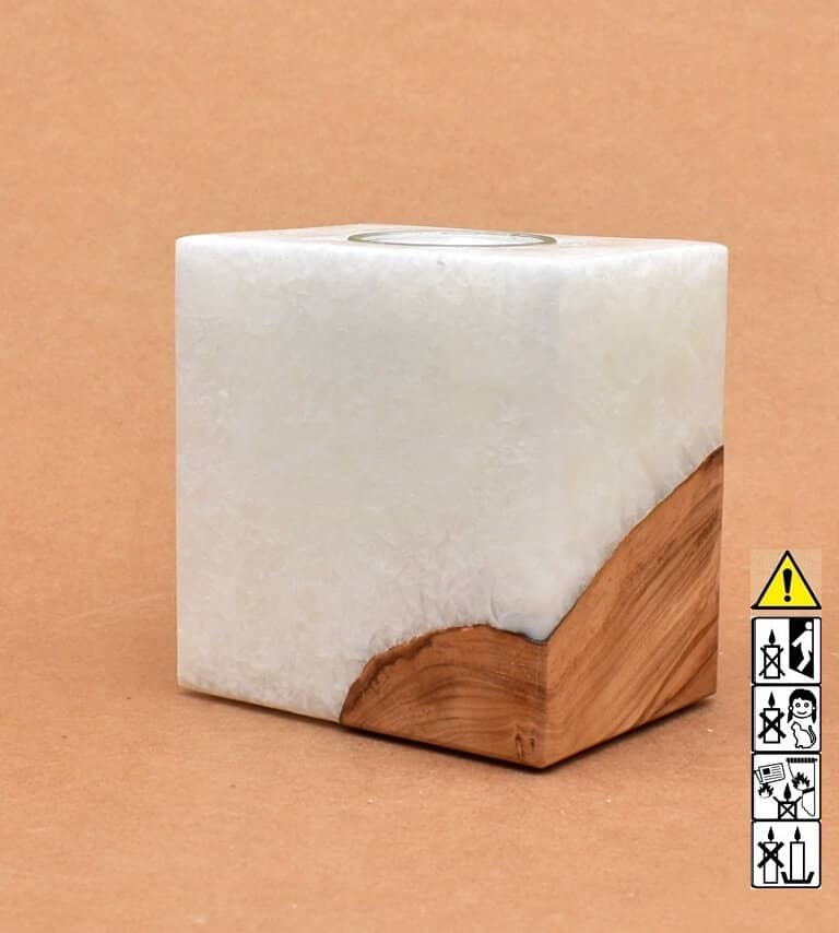 Hochzeitskerze, Kerze mit Holzeinsatz, Teelicht rund, Stearin, im Kerzen online Shop für Hochzeiten bestellen, günstig kaufen.