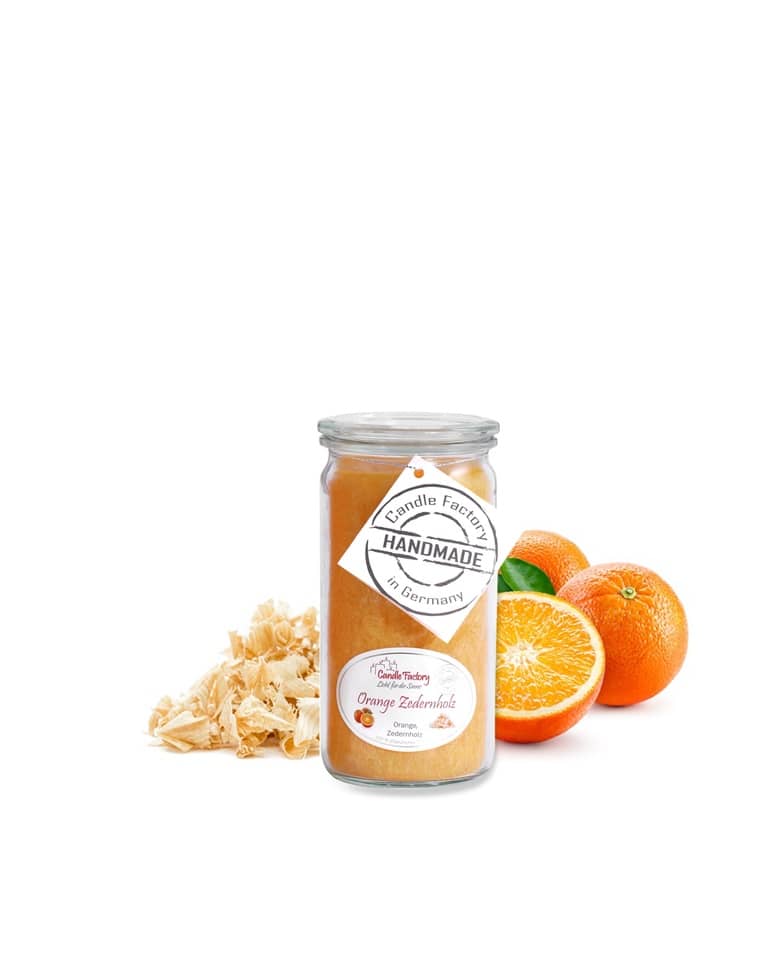 Hochwertige Duftkerze von Candle Factory Orange Zedernholz Mini Jumbo im Glas g?nstig in Kerzen Online Shop kaufen. Duftkerzen im Glas. Geschenkidee Orange Zedernholz Mini Jumbo im Glas