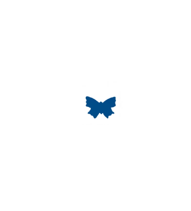 Verzierornament Schmetterling klein ca. 13 x 8 mm Farbe: mittelblau Verzierornament Schmetterling klein ca. 13 x 8 mm Farbe: mittelblau