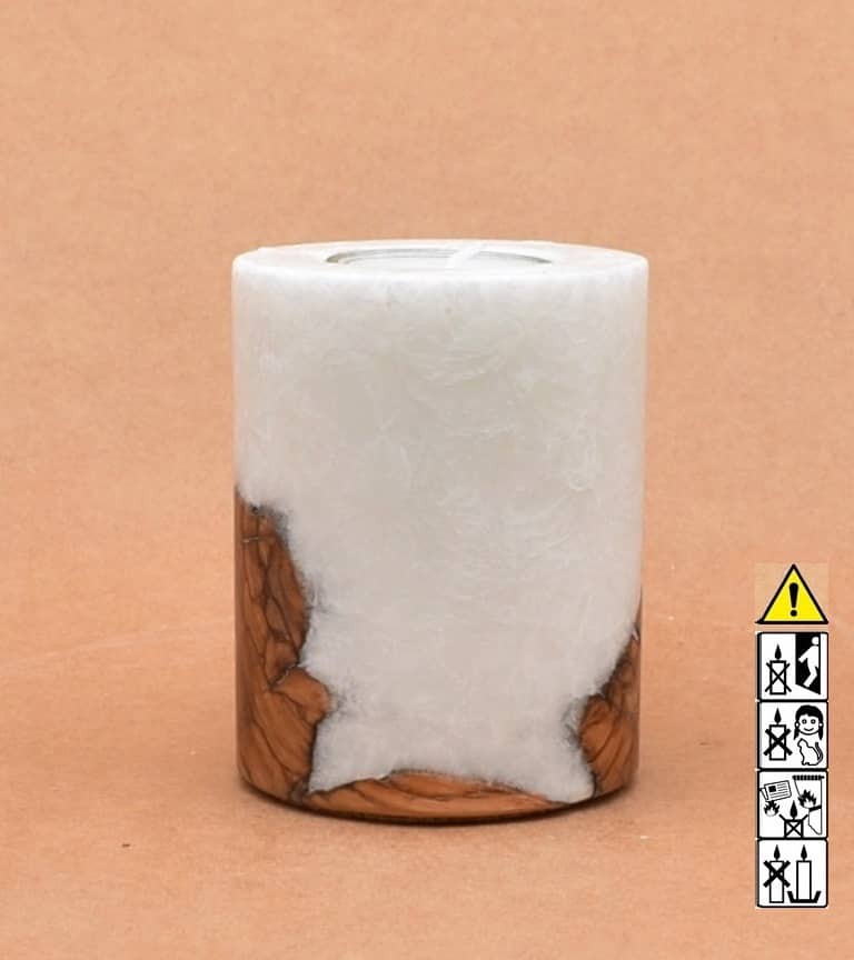 Kerze mit Holz, Teelicht, Unikat Holzkerze, Individuelle runde Hochzeitskerze mit Holz, Holzelementen Teelicht Hochzeitskerze, Kerze mit Holzeinsatz, Teelicht rund, Stearin, im Kerzen online Shop für Hochzeiten bestellen, günstig kaufen.