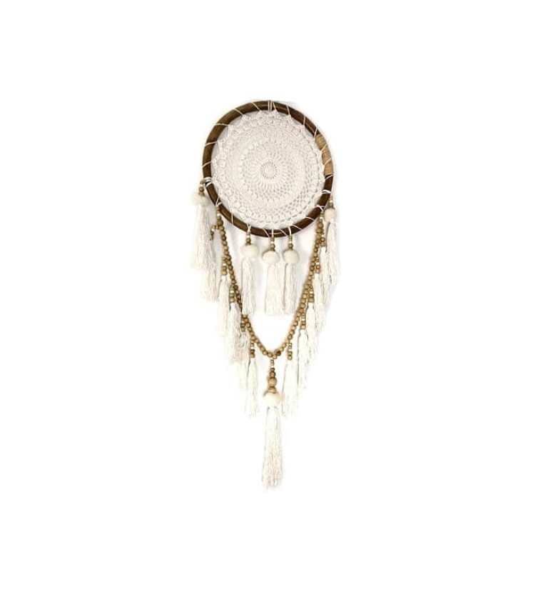 Traumfänger natur 1-fach Ø = 30 cm handgeknüpft mit vielen Perlen Traumfänger natur 1-fach Ø = 30 cm handgeknüpft mit vielen Perlen