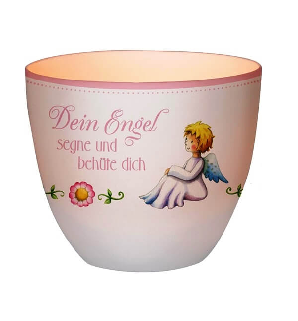 Windlicht "Dein Engel segne und behüte dich" rosa aus Porzellan - 9 x 8 cm - in Geschenkverpackung Windlicht "Dein Engel segne und behüte dich" rosa aus Porzellan - 9 x 8 cm - in Geschenkverpackung