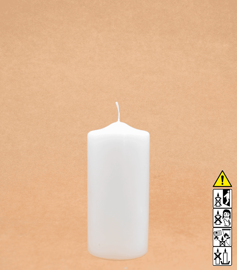 Kerzenrohling Spitzkopfkerze 200 x 90 mm getaucht weiß