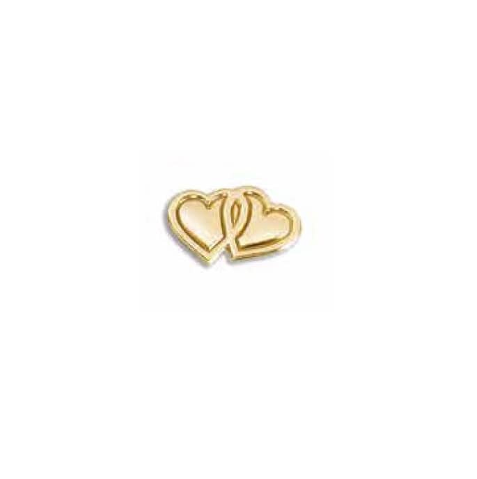 Verzierornamente Doppelherz mittel 27 x 15 mm in Gold Verzierornamente Doppelherz mittel 27 x 15 mm in Gold