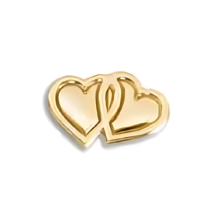 Verzierornamente  Doppelherz mittel 27 x 15 mm in Gold