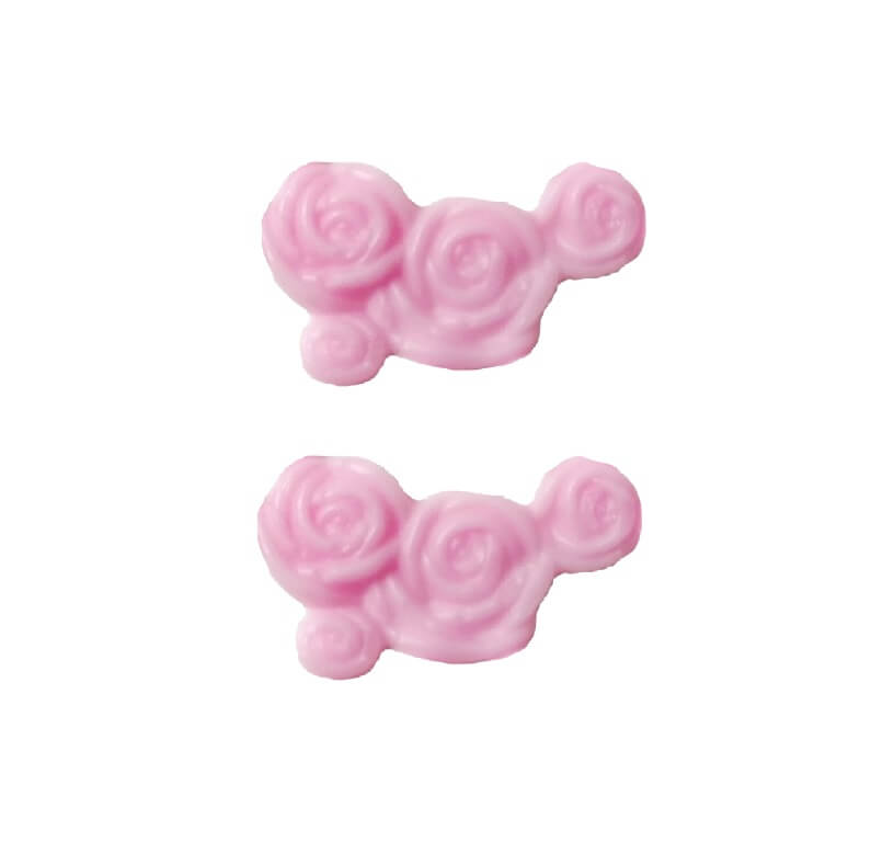 Rosenblüten Kombi 35 x 18mm in rosa (2 Stück)