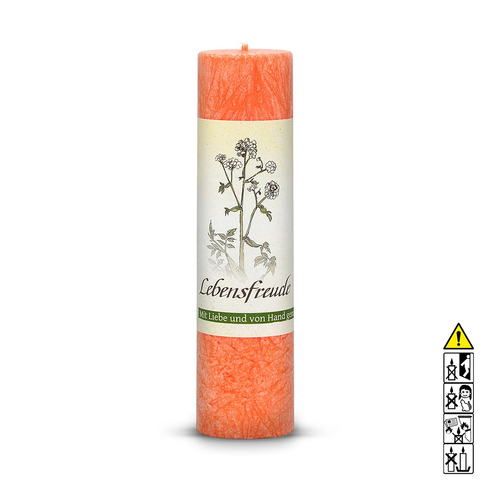 Allgäuer Heilkräuterkerze Lebensthemen - Lebensfreude in orange kaufen Allgäuer Heilkräuterkerze Lebensthemen - Lebensfreude in orange kaufen
