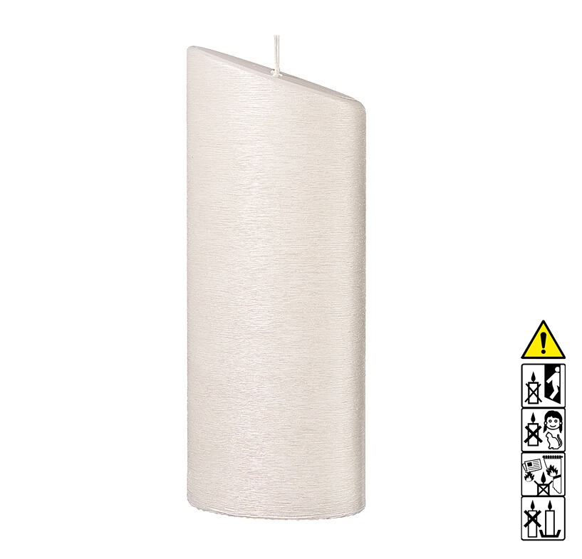 Kerzenrohling Ellipse abgeschrägt 230 x 90 x 55 mm Perlmutt weiß quer gebürstet Mit hochwertigen Kerzenrohling Ellipse abgeschrägt 230 x 90 x 55 mm Perlmutt weiß gebürstet bastelt macht Freude.
