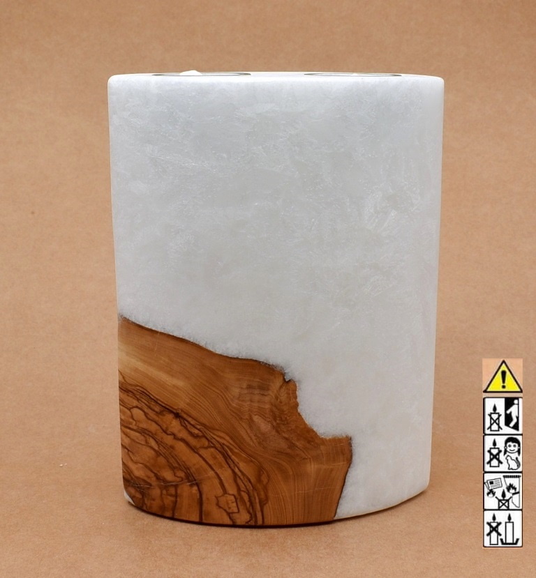 Kerze mit Holzelement, Individuelle, persönliche Hochzeitskerze  Holzkerze, Rund Stearinoptik, Hochzeitskerze mit Teelicht im Kerzen online Shop für Hochzeiten bestellen, günstig kaufen.