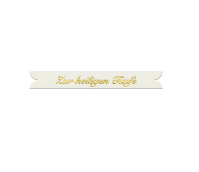 Verzierornamente Schriftband Zur Heiligen Kommunion Gold auf Weiss 7 mm Band 11mm Verzierornamente Schriftband Zur Heiligen Kommunion Gold auf Weiss 7 mm Band 11mm